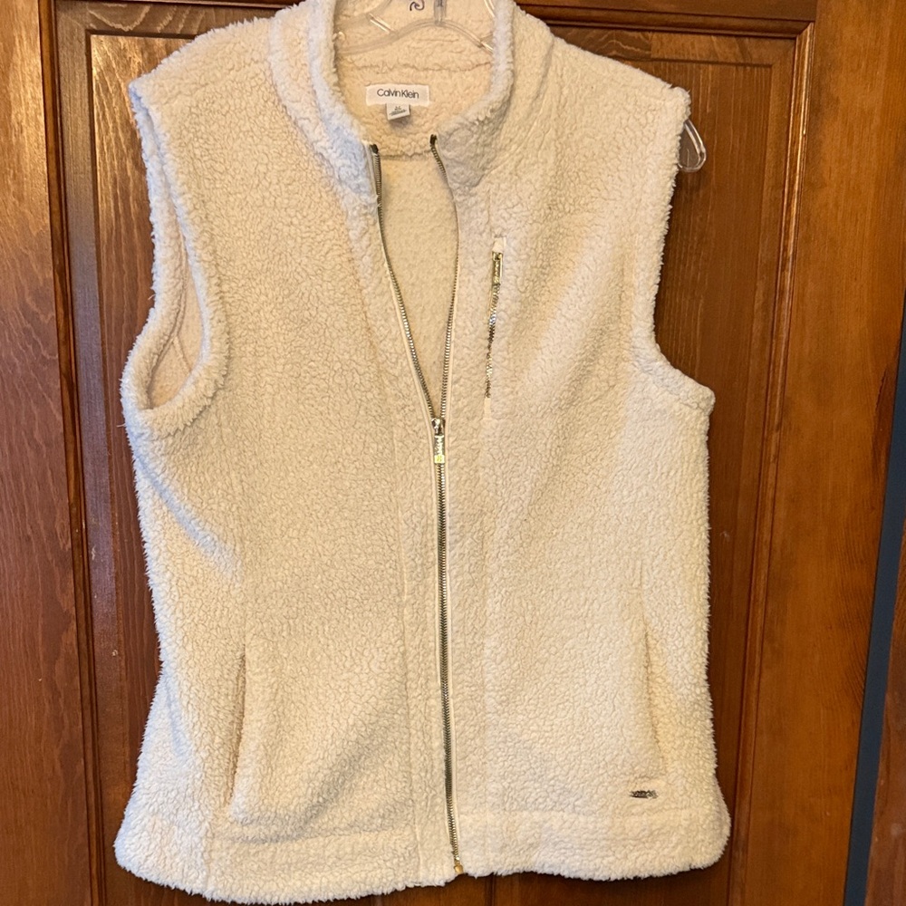 Calvin Klein Off-White Fleece Vest